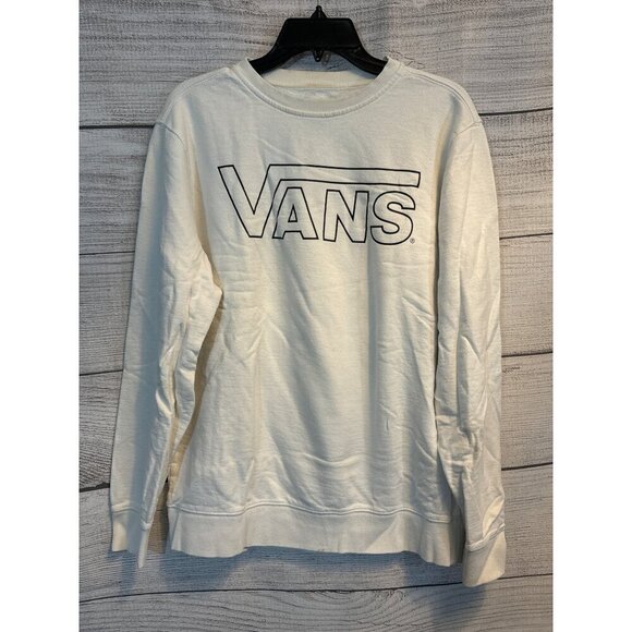 Vans Mens White Crewneck Sweatshirt Medium - Picture 1 of 4